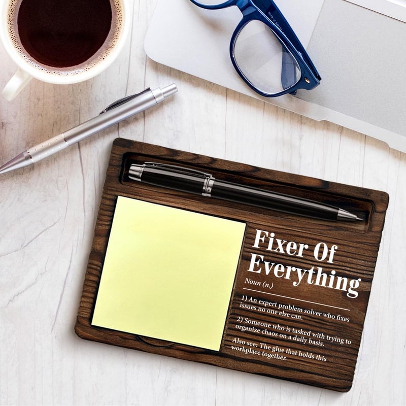 YGBF Boss Gifts for Men, Thank You Appreciation Gifts for Boss Leader Mentor Coworker, Fixer of Everything Sticky Note Holder Office Cubicle Decor - Image 4